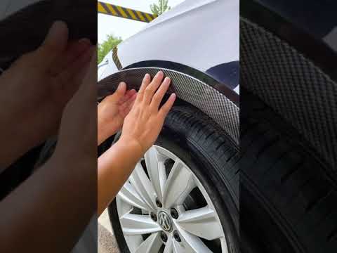Car Rubber Stickers Carbon Fiber Door Sill Protector #shorts