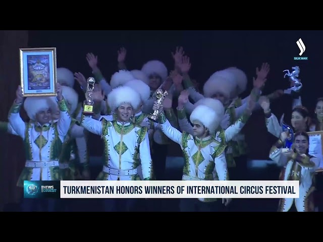 Türkmenistan'da Uluslararası Sirk Festivali kazananları törenle karşılandı
