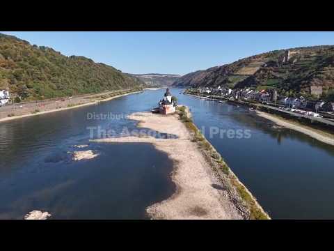 Drought reveals partially empty riverbed on Germany's Rhine ...