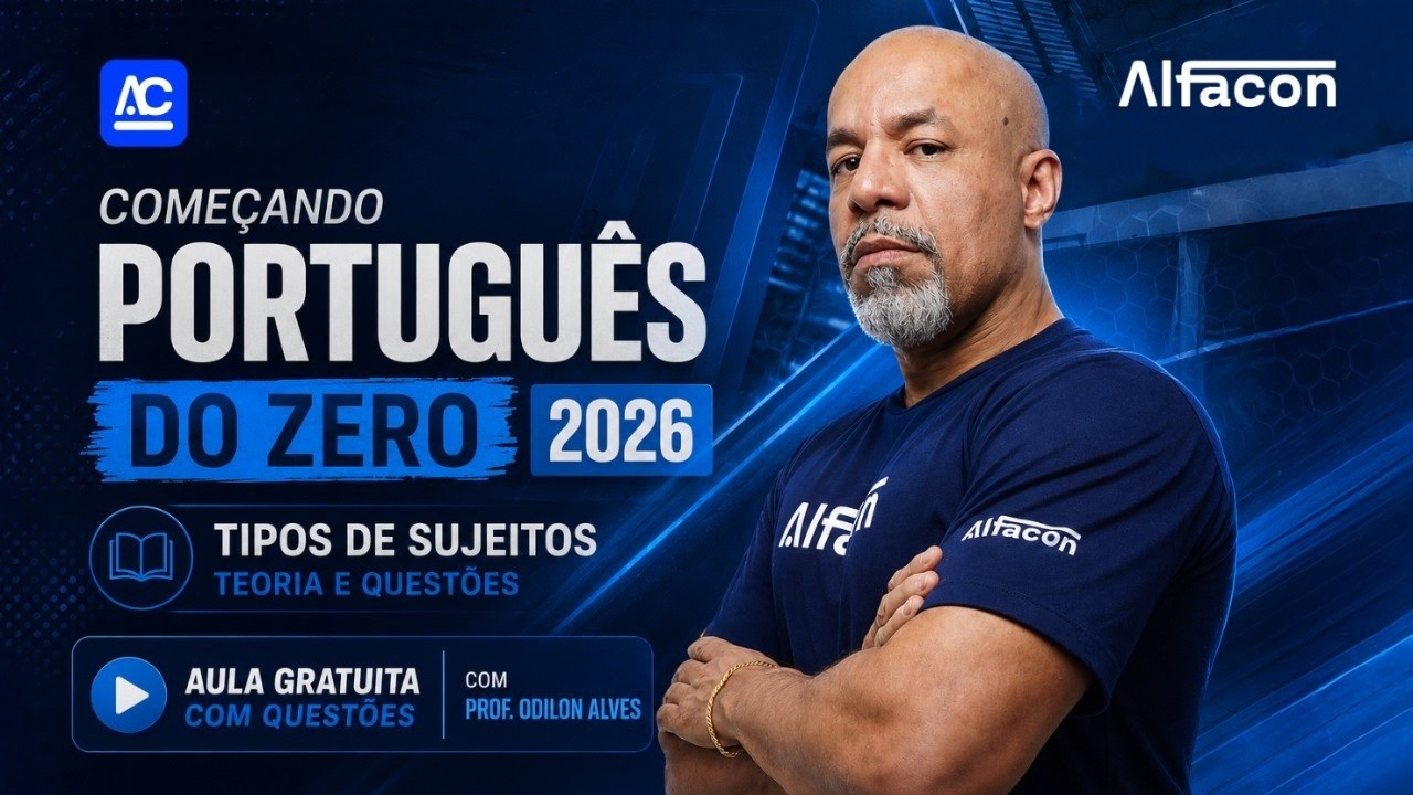 Português do Zero 2026: Tipos de Sujeitos teoria e questões-Odilon Alves-Aula Gratuita com Questões