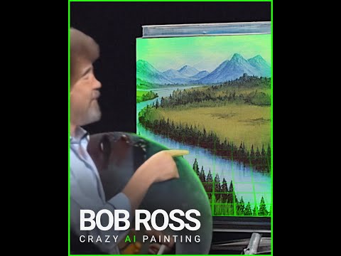 An AI Generated Bob Ross Animated Painting