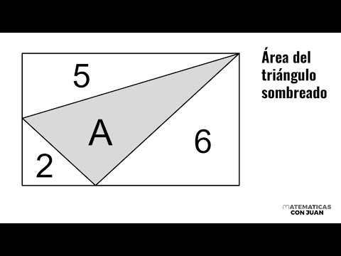 ÁREA DE TRIÁNGULO SOMBREADO INSCRITO EN RECTÁNGULO. Matemáticas Básicas.