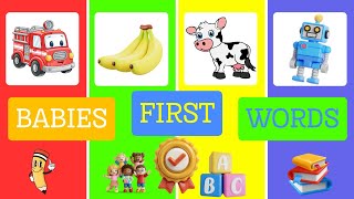Babies first Words | Learn Transport, Animals, Fruits, Toys & Colors for Kids - Preschool Vocabulary