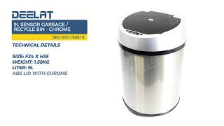 9L Sensor Garbage/Recycle Bin - Chrome