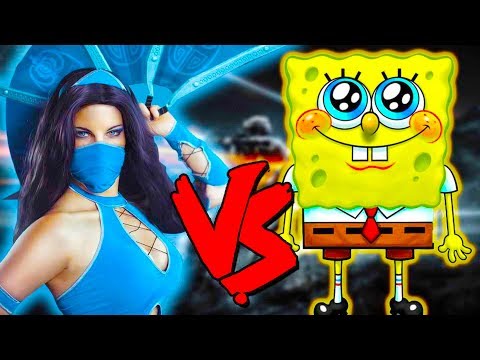 Kitana Vs SpongeBob Army - Epic Battle - Mortal Kombat Costume Skin Mod