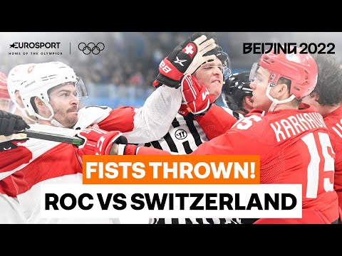 Huge fight breaks out between Russia and Switzerland in Ice Hockey | 2022 Winter Olympics