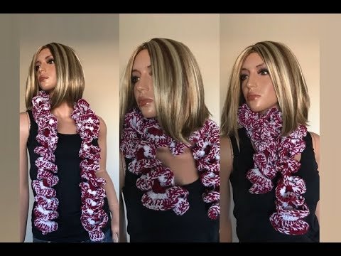 How to Crochet a Ruffled Spiral Scarf Pattern #602│by ThePatternFamily
