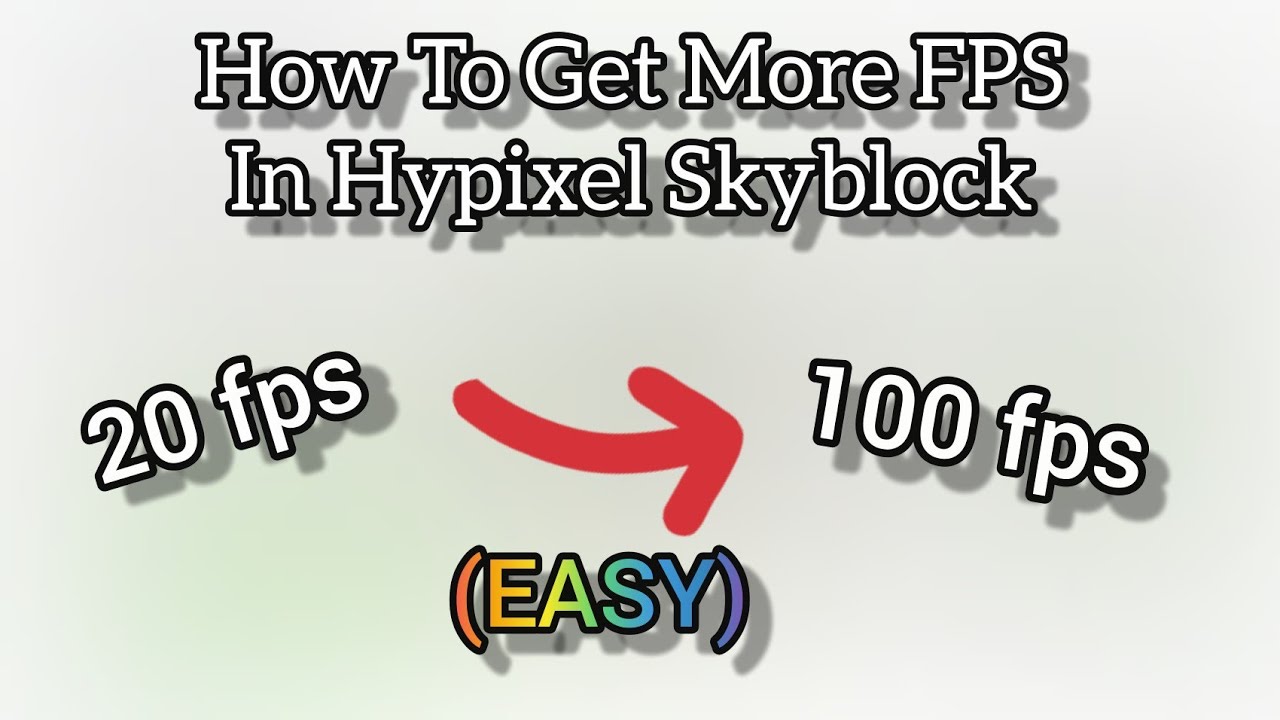 How To Get Better FPS In Hypixel Skyblock!