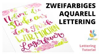 Aquarell Lettering mit zwei Farben TUTORIAL Nehmt die Stöcke aus dem Arsch, Lagerfeuer | FarbCafé