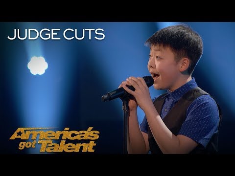 Jeffrey Li 13 Year Old Sings Whitney Houston’s One Moment In Time   America’s Got Talent 2018