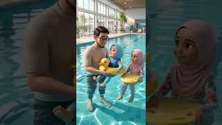 Download lagu Sheza's First Swimming Lesson! Why Is She Trying to Sink Like a Stone? 😂🏊‍♀️ #shorts mp3