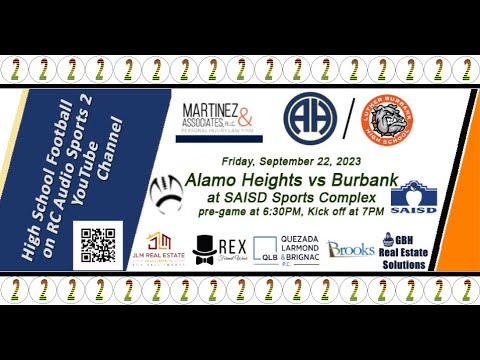 Football: Alamo Heights vs Burbank at SAISD Sports Complex (09/22/23)