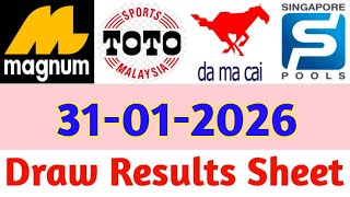 31-01-2026 Today 4D Results Magnum Toto Kuda/Damacai | 4d Result Today | Today 4