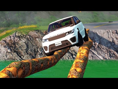 Car vs Unfinished Log Bridge 🔥 BeamNG Drive | impossible Log Bridge
