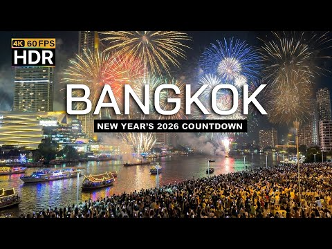 🇹🇭 4K HDR | Bangkok New Year’s 2026 countdown | Most Beautiful New Year Fireworks Of Thailand 🎆