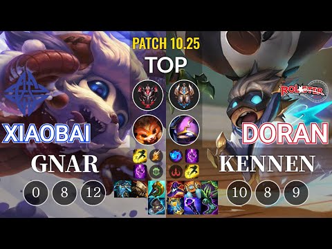 ES Xiaobai Gnar vs KT Doran Kennen Top - KR Patch 10.25