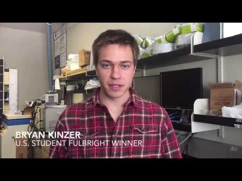 Bryan Kinzer U.S. Student Fulbright Winner