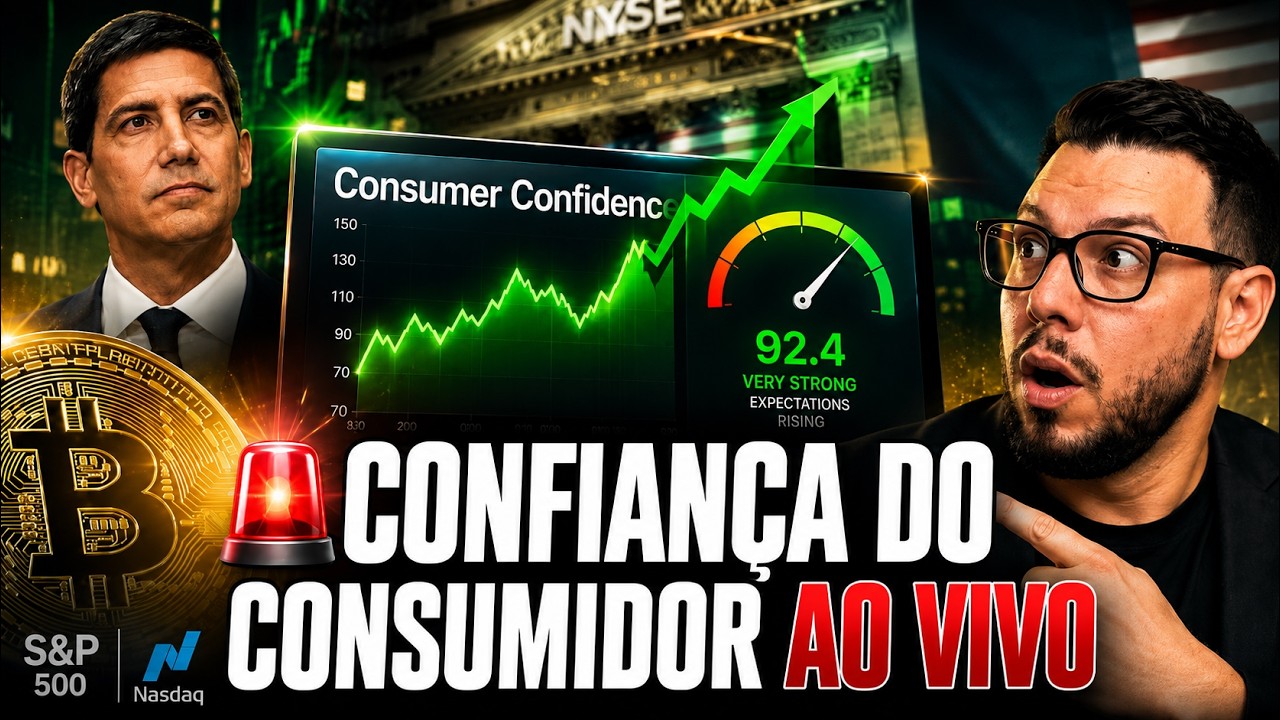 🚨 CONFIANÇA DO CONSUMIDOR AO VIVO! TRUMP SINALIZA PAZ... BITCOIN VAI DISPARAR?