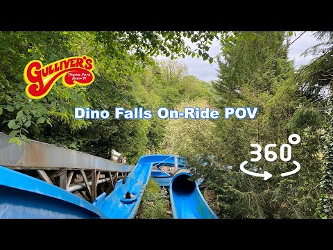 🦖💦 Dino Falls Waterslide | 360° On-Ride POV | Gulliver’s Kingdom Matlock Bath! 🎢🌊