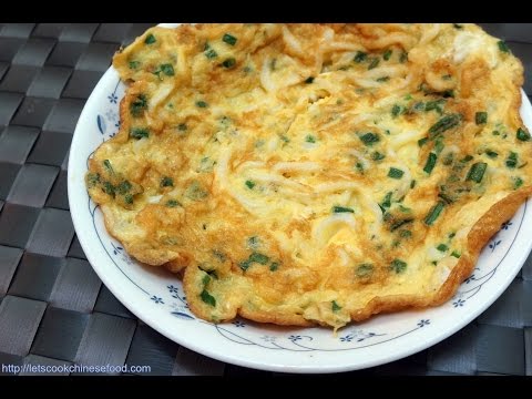 中菜食譜 : 白飯魚煎蛋 /  銀魚煎蛋