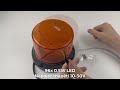 LED maják 12/24V - oranžový / 96x0,5W LED / ECE R65 / R10 / magnet (ø170x110mm) - Video Youtube