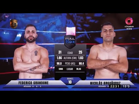 Boxeo masculino: Federico Grandone Vs. Nicolás Argañaráz por el título sudamericano crucero