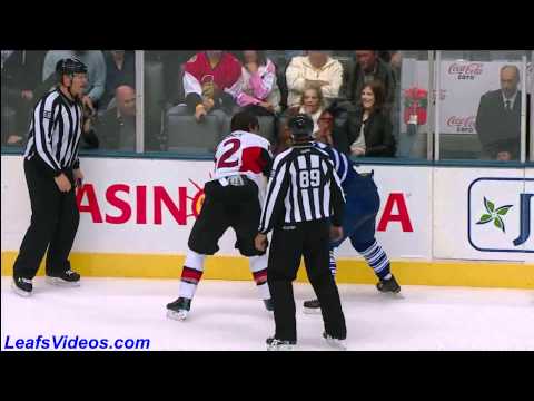 OTT 1 @ TOR 5 - Kris Versteeg vs Mike Fisher - 101009