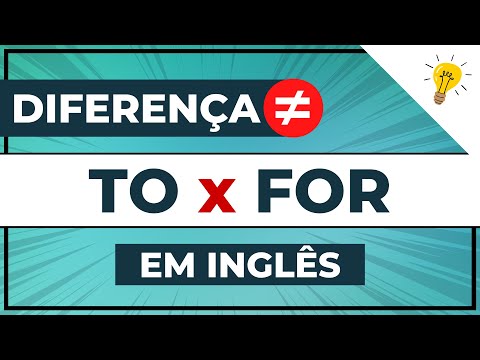 Understand the difference between TO and FOR in ENGLISH.