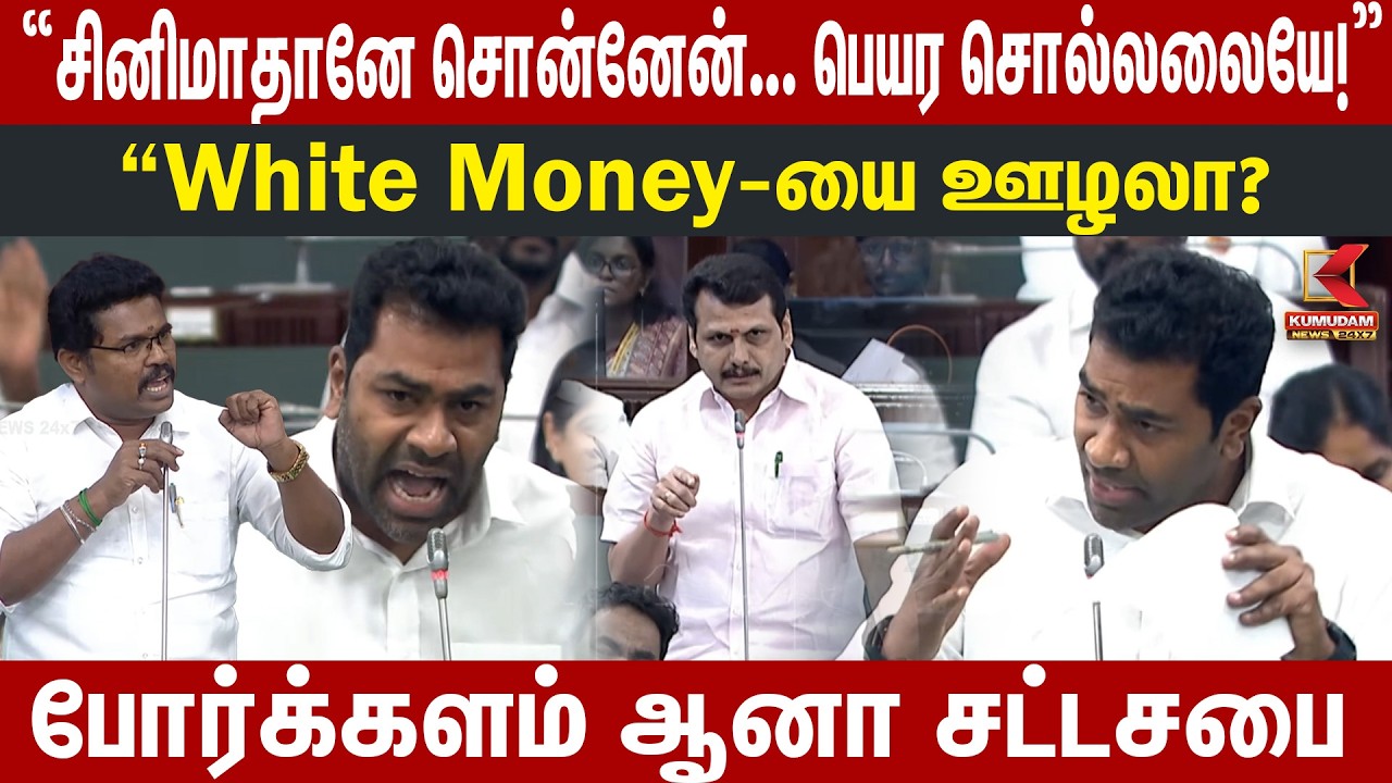 “சினிமாதானே சொன்னேன். பெயர சொல்லலையே!” White Money-யை ஒரு ஊழலா | Aadhav |Senthil Balaji |TN Assembly