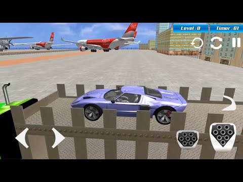 Airplane Pilot Transport Car Truck Simulator - Sport Car Trailer and Cargo Airplane Transport Game