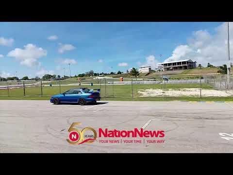 Nation Sports Cyclist Charles Lynch hits the track at Barbados Motor Racing Festival