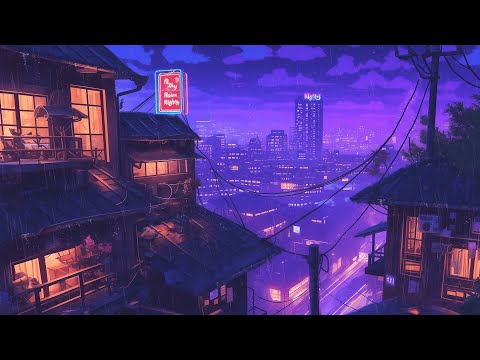 Retro Lofi Hip Hop Beats 🛼 Vintage Vibes & 1980s & 90s Tokyo Town Ambience 🌆 Lofi Rain Playlist
