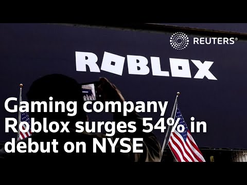 遊戲公司Roblox在紐交所首發大漲54%。 (Gaming company Roblox surges 54% in debut on NYSE)