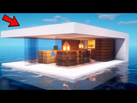 Как построить хай-тек дом на воде в Майнкрафт.Cómo construir una casa de alta tecnología sobre aigua