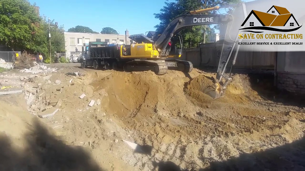 Construction of four semi detached homes in Toronto- Excavation Stage