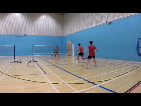 Badminton Men's Doubles - Gloucestershire Bronze 2016 - Andrew/Ray vs Jonathan/Mike
