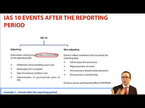 IAS 10 Events after the reporting period - CIMA F1 Financial Reporting