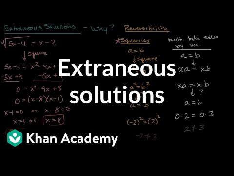 Extraneous Solutions Video Equations Khan Academy