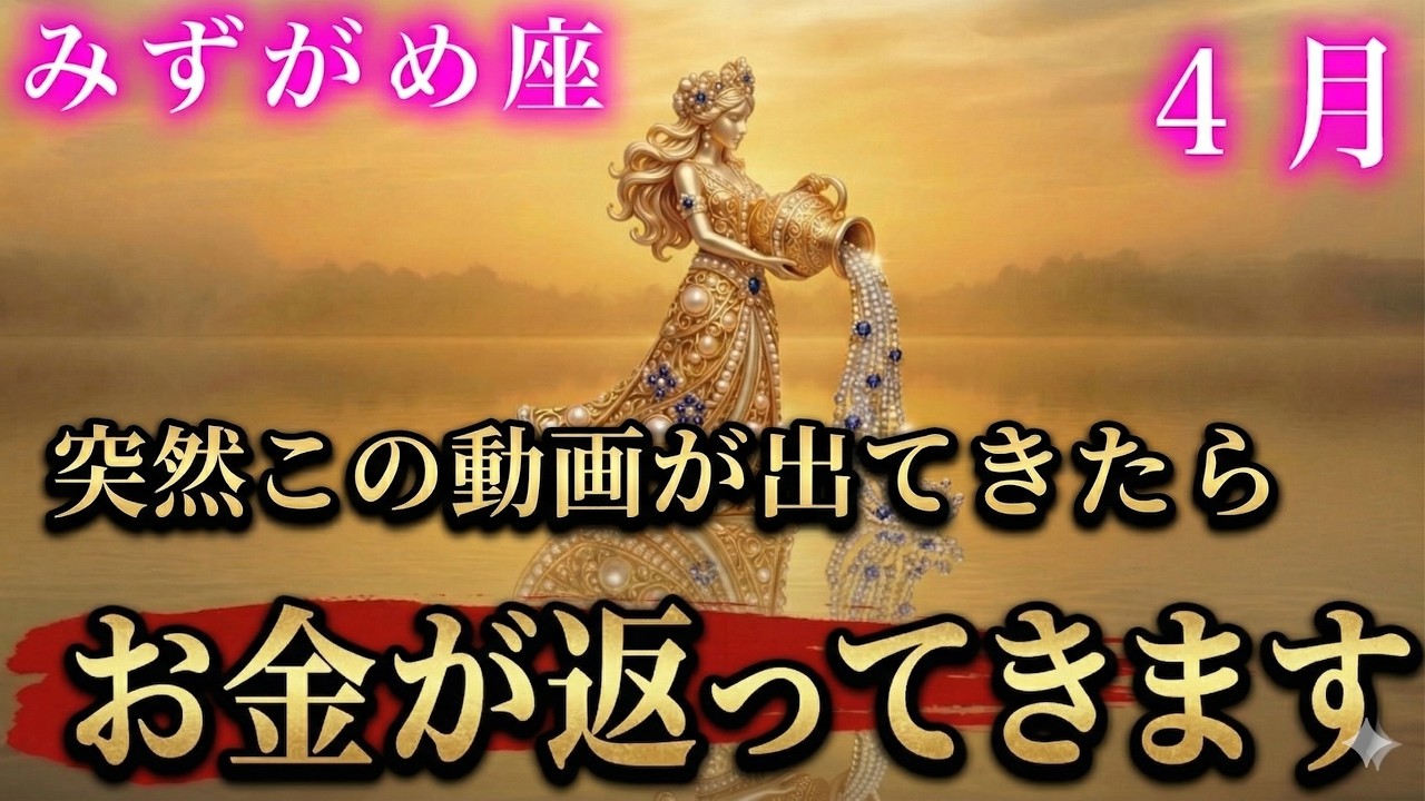 【水瓶座♉️】※一瞬でも見れた人限定※４月奇跡の扉が開く日、まもなく運命が大逆転します【12星座占い】