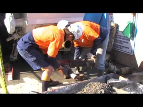 Concrete Pump Safety - Water Washout Concrete Pumping High Rise