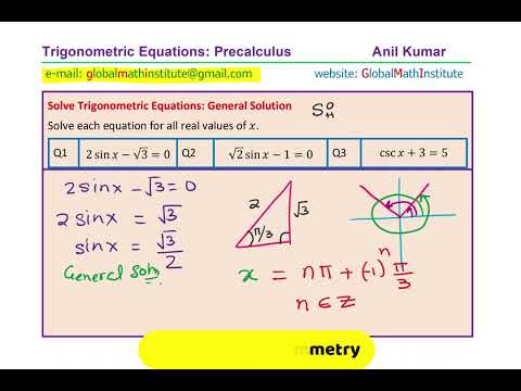 General Solution for Trigonometric Equation in Sine Function PreCalculus