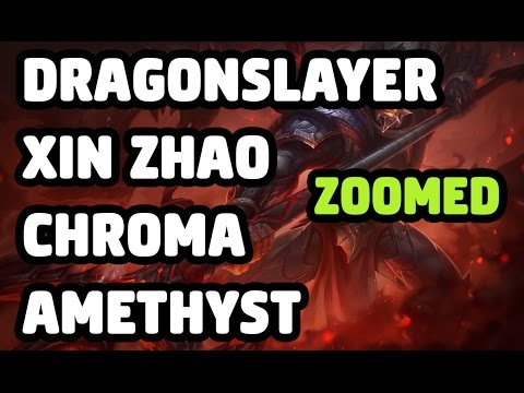 DRAGONSLAYER XIN ZHAO CHROMA AMETHYST SKIN ZOOMED SPOTLIGHT - LEAGUE OF LEGENDS