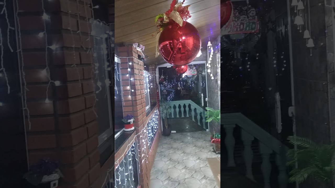 Decoração de Natal da sacada da minha casa
