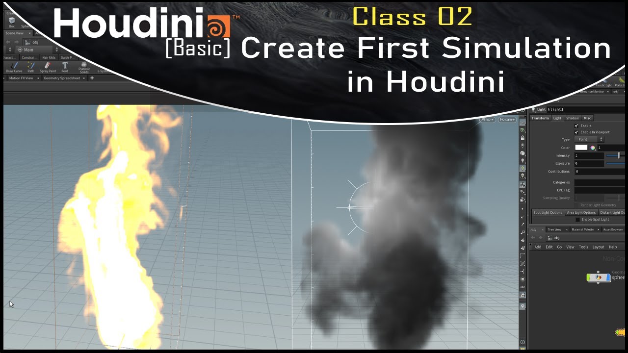 Houdini Tutorial For Beginner Class 02 | Create First Simulation in Houdini | PyroFX Basic