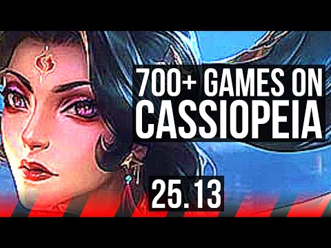 CASSIOPEIA vs IRELIA (TOP) | 10 solo kills, 12/2/5, 700+ games, Godlike | KR Grandmaster | 25.13