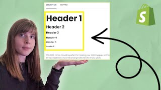 Adding Headers to Product Description in Shopify for SEO and Looks/Appearance of Product Pages