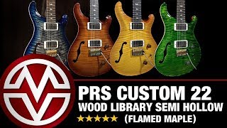 Video thumbnail for PRS Wood Library Custom 22 Semi Hollow (Flamed Maple) by Music Villa