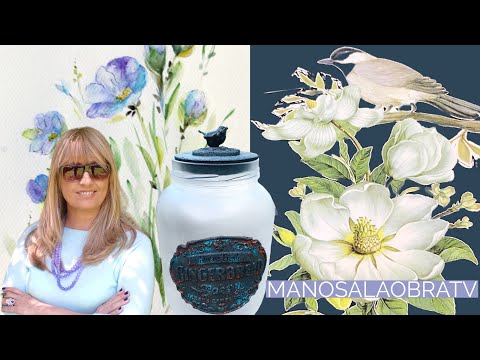 Hands on TV 2023 Program 12 Recycling jars - Painting in watercolor - Decotransfer sheets