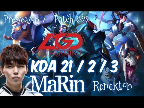 LGD MaRin RENEKTON vs RENGAR Top - Patch 6.22 KR Flex Rank