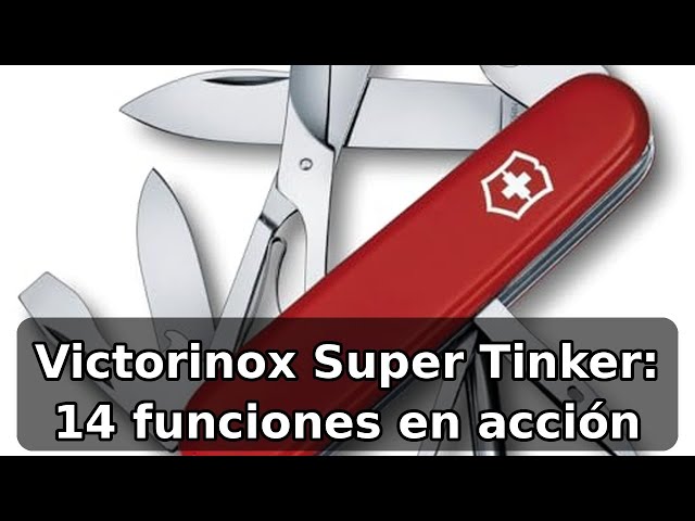 Vídeo relacionado con Victorinox Super Tinker, Navaja multiusos suiza con 14 funciones, incluyendo tijeras y destornillador Phillips, Rojo, Caja Plegable
